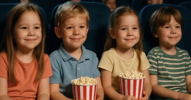 Dzieci w kinie we Włocławku oglądają film